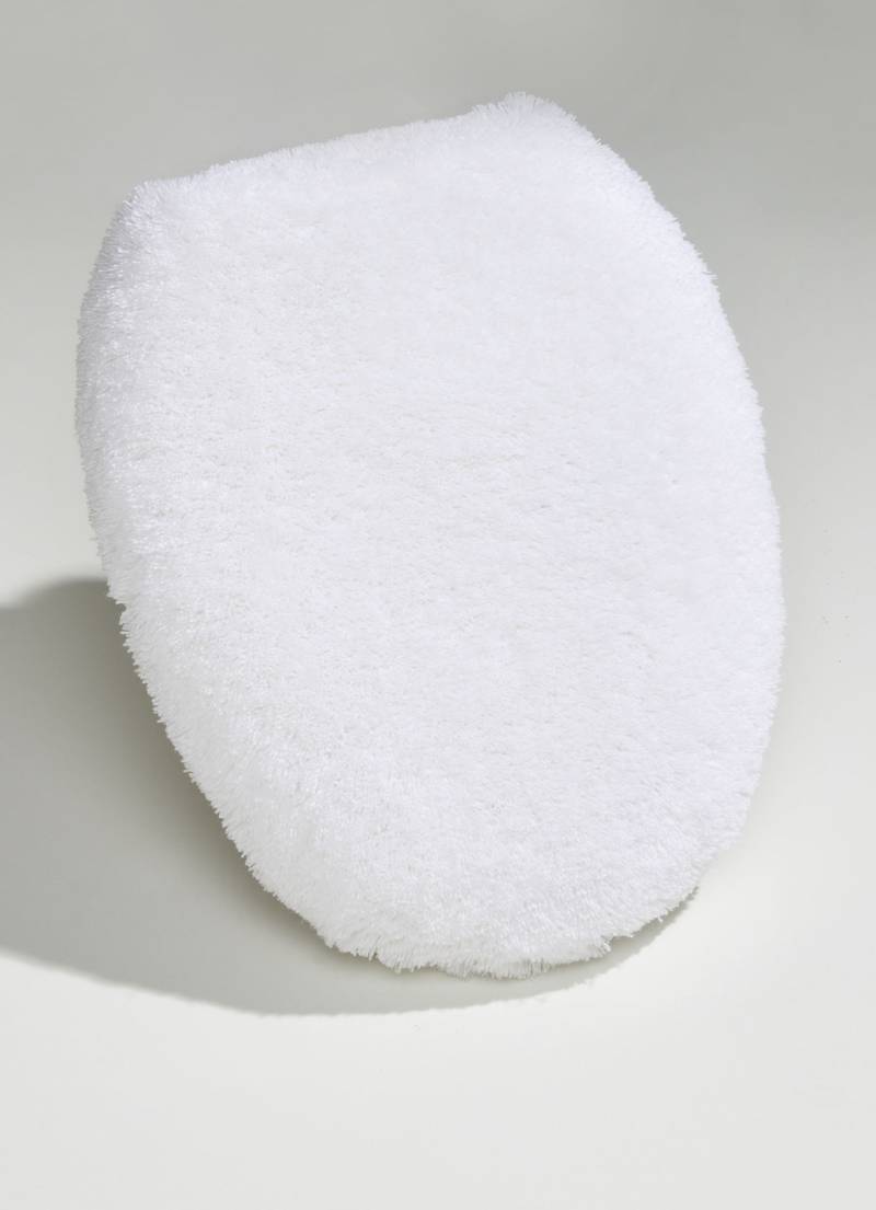 Moderne Badgarnitur von Kleine Wolke, Größe 112 (WC-Deckelbezug mit Kordel, 47/ 50 cm)), Weiss-Silber von KLEINE WOLKE