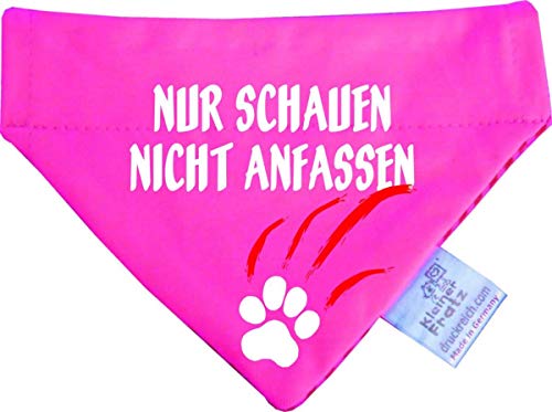 Kleiner Fratz Hunde Durchzugstuch (Fb: pink-Navy) (Gr.M - 23 x 18 cm) Nur schauen Nicht anfassen von Kleiner Fratz