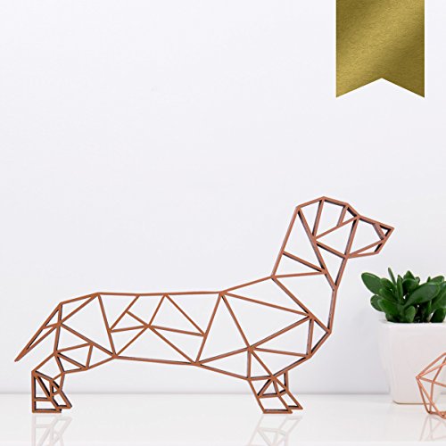 KLEINLAUT 3D-Origami, Dackel, 30 x 17,2 cm (L), Gold von KLEINLAUT