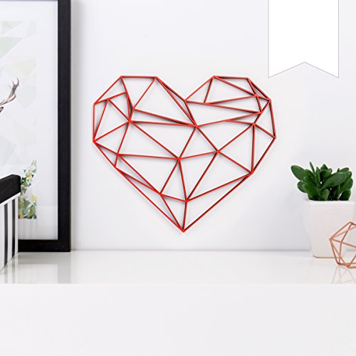 KLEINLAUT 3D-Origami, Herz, 20 x 17 cm (M), Weiß von KLEINLAUT