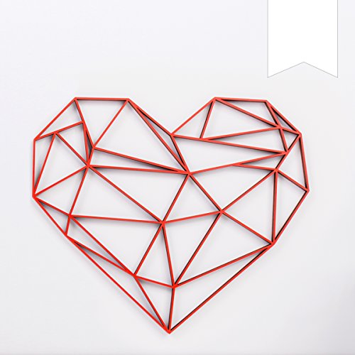 KLEINLAUT 3D-Origami, Herz, 50 x 42,7 cm (XL), Weiß von KLEINLAUT
