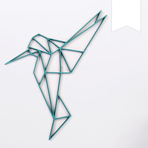 KLEINLAUT 3D-Origami, Kolibri, Design B, 85,6 x 100 cm (XXL), Weiß von KLEINLAUT
