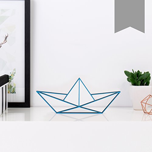 KLEINLAUT 3D-Origami, Papierboot, 20 x 8,5 cm (M), Grau von KLEINLAUT