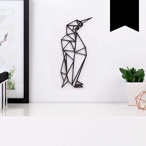 KLEINLAUT 3D-Origami, Pinguin, Design B, 4,7 x 10 cm (S), Schwarz von KLEINLAUT