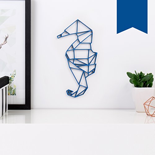 KLEINLAUT 3D-Origami, Seepferdchen, 10,4 x 20 cm (M), Blau von KLEINLAUT