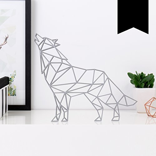 KLEINLAUT 3D-Origami, Wolf, 20 x 17,4 cm (M), Schwarz von KLEINLAUT