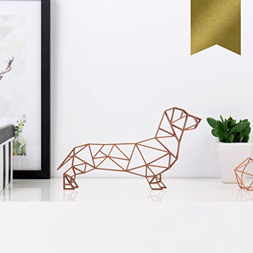 KLEINLAUT 3D-Origami, Dackel, 10 x 5,8 cm (S), Gold von KLEINLAUT
