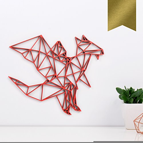 KLEINLAUT 3D-Origami, Drache, 30 x 25,5 cm (L), Gold von KLEINLAUT