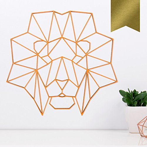 KLEINLAUT 3D-Origami, Löwenkopf, 30 x 28,2 cm (L), Gold von KLEINLAUT