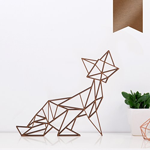 KLEINLAUT 3D-Origami, Fuchs, 30 x 25,1 cm (L), Kupfer von KLEINLAUT