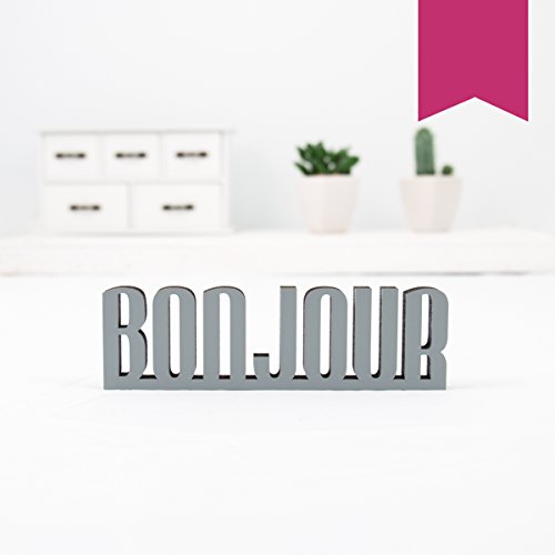 KLEINLAUT 3D-Schriftzug Bonjour in Größe: 10 x 3,1 cm - Dekobuchstaben - 32 Farben zur Wahl - Pink von KLEINLAUT