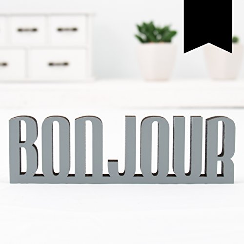 KLEINLAUT 3D-Schriftzug Bonjour in Größe: 25 x 7,7 cm - Dekobuchstaben - 32 Farben zur Wahl - Schwarz KLEINLAUT 3D-Schriftzug Bonjour in Größe: 25 x 7,7 cm - Dekobuchstaben - 32 Farben zur Wahl - Schwarz von KLEINLAUT