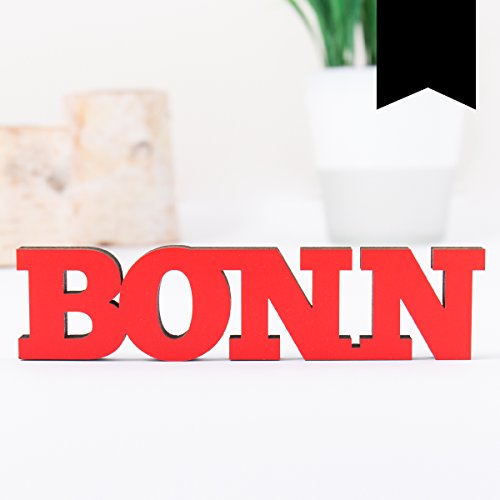 KLEINLAUT 3D-Schriftzug Bonn in Größe: 25 x 6,2 cm - Dekobuchstaben - 32 Farben zur Wahl - Schwarz von KLEINLAUT