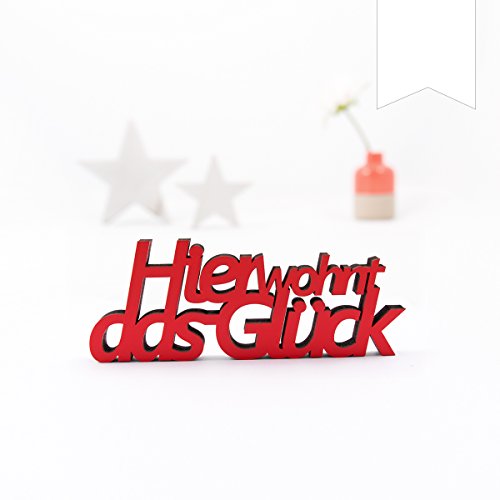 KLEINLAUT 3D-Schriftzug Hier wohnt das Glück in Größe: 10 x 3,9 cm - Dekobuchstaben - 32 Farben zur Wahl - Weiß KLEINLAUT 3D-Schriftzug Hier wohnt das Glück in Größe: 10 x 3,9 cm - Dekobuchstaben - 32 Farben zur Wahl - Weiß von KLEINLAUT