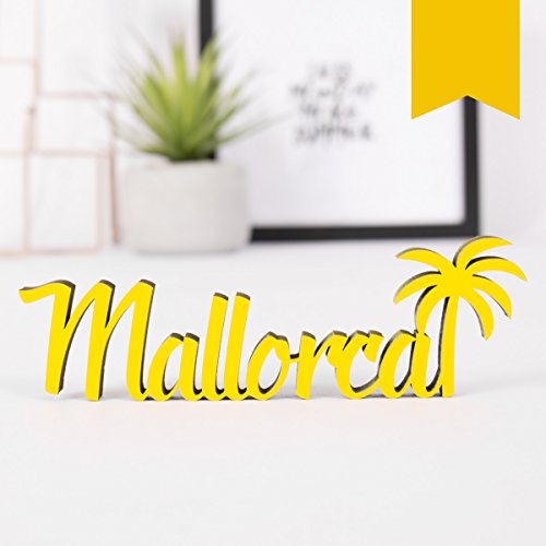 KLEINLAUT 3D-Schriftzug Mallorca in Größe: 25 x 7,8 cm - Dekobuchstaben - 32 Farben zur Wahl - Gelb von KLEINLAUT