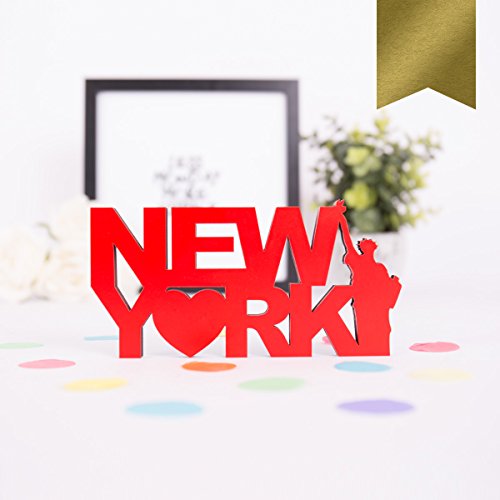 KLEINLAUT 3D-Schriftzug New York in Größe: 10 x 5,1 cm - Dekobuchstaben - 32 Farben zur Wahl - Gold von KLEINLAUT