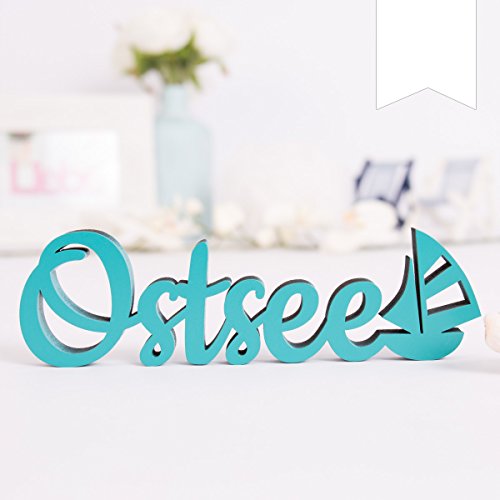 KLEINLAUT 3D-Schriftzug Ostsee in Größe: 25 x 7,4 cm - Dekobuchstaben - 32 Farben zur Wahl - Weiß von KLEINLAUT