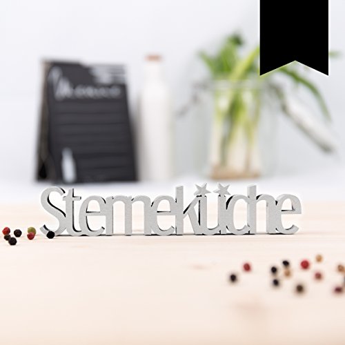 KLEINLAUT 3D-Schriftzug Sterneküche in Größe: 15 x 3,1 cm - Dekobuchstaben - 32 Farben zur Wahl - Schwarz von KLEINLAUT