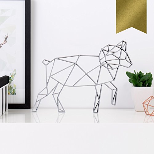 KLEINLAUT Origami, Sternzeichen Widder, 20 x 14,7 cm (M), Gold von KLEINLAUT