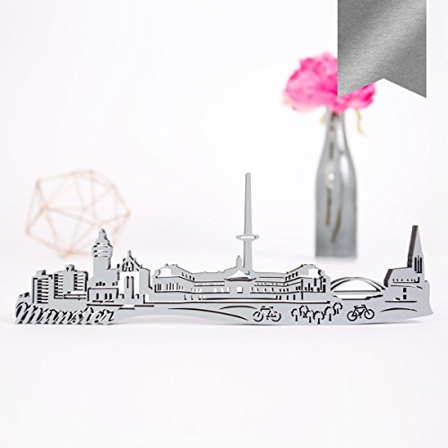 Kleinlaut 3D Deko Skyline aus Holz - Münster - Wähle Stadt, Farbe & Größe - Silber - Größe: 50 x 20,2 cm Kleinlaut 3D Deko Skyline aus Holz - Münster - Wähle Stadt, Farbe & Größe - Silber - Größe: 50 x 20,2 cm von KLEINLAUT
