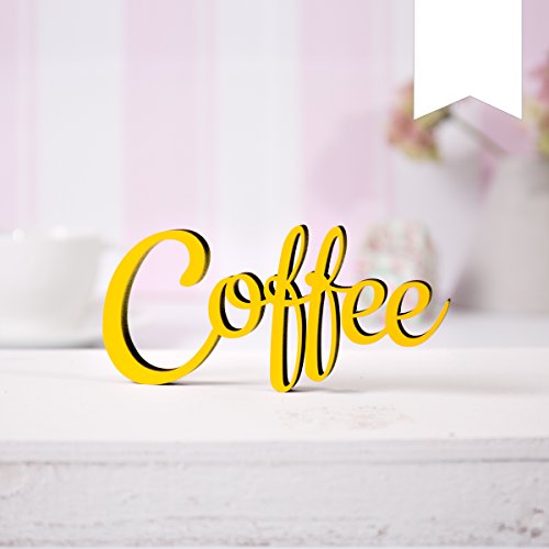 KLEINLAUT 3D-Schriftzug Coffee in Größe: 10 x 4,7 cm - Dekobuchstaben - 32 Farben zur Wahl - Weiß von KLEINLAUT