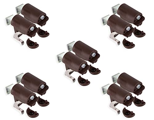 KLEMMFLEX Klemmhalter für Jalousien, Jalousie Halterung ohne Bohren, zum Klemmen, 10 Stück, braun, Stabiler Klemmträger mit Metallbügel, verstellbar von 4-25 mm, für Fenster und Balkontüren von KLEMMFLEX