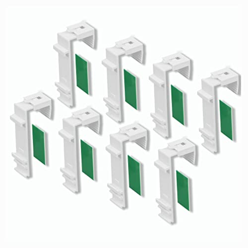 KLEMMFLEX Klemmhalter lang, für Klemmfix Doppelrollo, Duo-Rollo ohne Bohren zum Klemmen und Kleben, 8 Stück, als Zubehör, Ersatzteil für die Aufhängung, Befestigung am PVC-Fenster, Balkontür von KLEMMFLEX