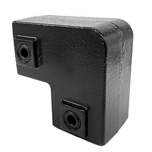 KLEMP Eckstück 90°, rechtwinklige - 40 mm - Typ 06S-40-B - Quadratische Rohrverbinder Vierkantverbindung | Temperguss | Gusseisen | Schwarz von KLEMP
