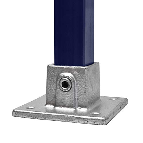KLEMP Fussplatte Quadratische Rohrverbinder 40x40 mm Vierkantrohre Temperguss Typ 10S-40x40 mm von KLEMP