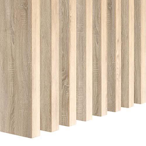 KLEMP Freistehende Lamellenwand aus MDF 22x70 mm, vertikale oder horizontale Decken- oder Wandverkleidung, Holzpaneele für Wand und Decke, für Flur, Wohnzimmer, 10 Stück LA702 Sonoma Eiche von KLEMP