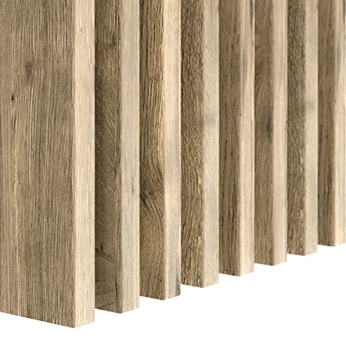 KLEMP Freistehende Lamellenwand aus MDF 22x70 mm, vertikale oder horizontale Decken- oder Wandverkleidung, Holzpaneele für Wand und Decke, für Flur, Wohnzimmer, 10 Stück LA707 Wotan Eiche … von KLEMP