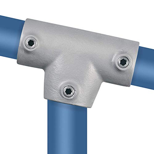 Klemp - T-Stück/T-Verbinder, lang, 0-11°, verstellbar, Rohrverbinder, Temperguss galvanisiert, feuerverzinkt, inkl. Schrauben Typ 4SC - 33,7 mm / 1" von KLEMP