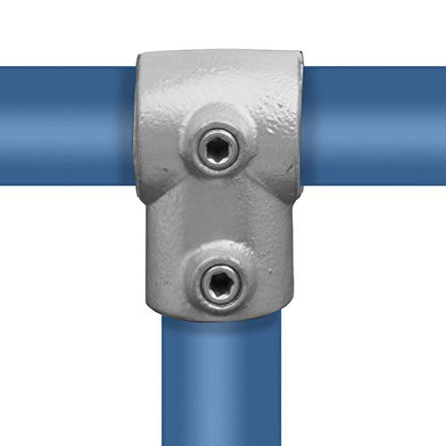 Klemp - T-Verbinder/T-Stück, Rohrverbinder, kurz, 90-Grad, Temperguss galvanisiert, feuerverzinkt, inkl. Schrauben Typ 2E - 48,3 mm / 1 ½" von KLEMP