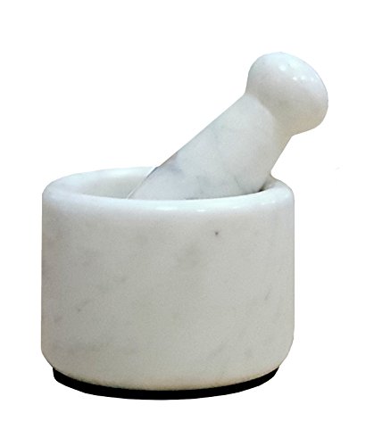 KLEO 2,5 "Durchmesser weißer Marmor Stein Mörser und Stößel Set Gewürz, Medizin Pillen Mühle Stampfer - kleine Größe von KLEO