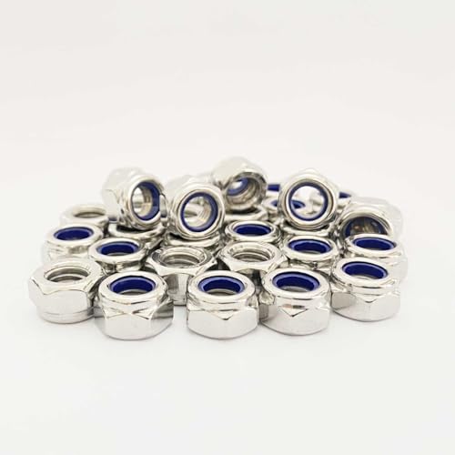 20 Stück Edelstahlmutter m10, 6 kant muttern edelstahl, nylstoppmuttern DIN985，A2 V2A Sechskant Edelstahlmutter Stoppmuttern Kontermuttern Set，Metrisch Sechskantmutter,nut 10mm von KLETTEREI