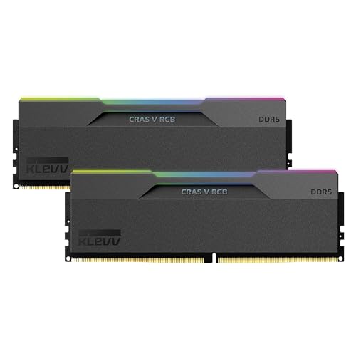 KLEVV CRAS V DDR5 RGB 32GB (2X 16GB) 7200MHz CL34 Gaming-Arbeitsspeicher RAM Kit XMP 3.0 Hochleistungs-Übertaktung 34-44-44-84 von KLEVV