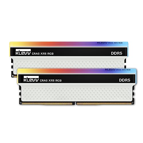 KLEVV CRAS XR5 DDR5 RGB 32GB (2X 16GB) 6200MHz CL32 Gaming-Arbeitsspeicher RAM Kit XMP 3.0 Hochleistungs-Übertaktung 32-38-38-78 von KLEVV