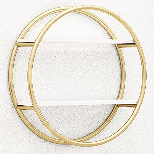 2-Lagiges Wand-PräSentationsregal,Runde Wanddekoration stüTzen aus Nano-Backlack-Technologie zur PräSentation von Schuhtaschen/golden / 66x30cm 2-Lagiges Wand-PräSentationsregal,Runde Wanddekoration stüTzen aus Nano-Backlack-Technologie zur PräSentation von Schuhtaschen/golden / 66x30cm von KLHGBH