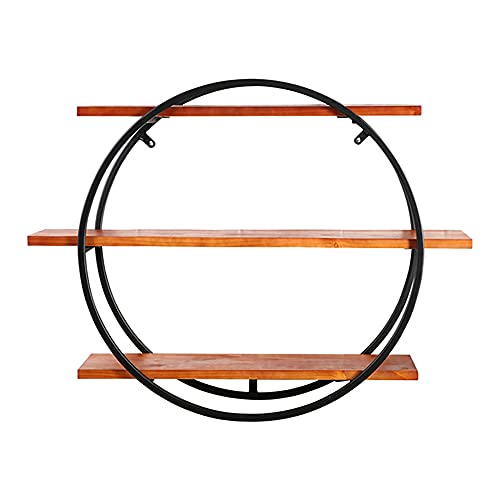 3-Lagige Wandregale,Rundes Wandregal aus Metall, Eisen und Massivholz,mit 2 AufhäNgelöChern auf Der RüCkseite/Schwarz / 70cm 3-Lagige Wandregale,Rundes Wandregal aus Metall, Eisen und Massivholz,mit 2 AufhäNgelöChern auf Der RüCkseite/Schwarz / 70cm von KLHGBH