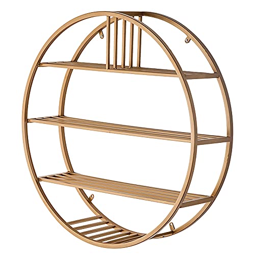 4-Lagiges Rundes Wanddekoration Regal,Schmiedeeiserne Wandregale im Retro-Geometrischen Stil,Geeignet FüR Wohnzimmer Esszimmer Badezimmer/golden / 80cm 4-Lagiges Rundes Wanddekoration Regal,Schmiedeeiserne Wandregale im Retro-Geometrischen Stil,Geeignet FüR Wohnzimmer Esszimmer Badezimmer/golden / 80cm von KLHGBH