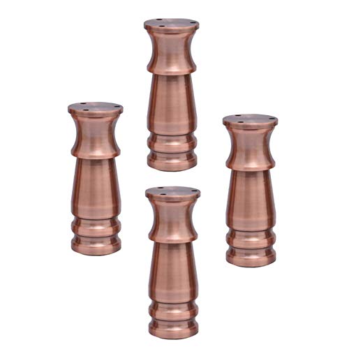 4 X MöBelfüßE,Roter Bronze Polierter Aluminiumlegierung StüTzfüßE,Verstellbar 10 Mm,Tragende 300 Kg,SofafüßE FüR CouchtischschräNke,MöBelzubehöR Aus Metall Starke UnterstüTzung/A / 12cm von KLHGBH