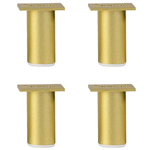 4 X MöBelfüßE,Verstellbare StüTzbeine,Zylindrischer MöBel Fuß Aus Aluminiumlegierung, FüR Sofa,Tisch,Bett,Fernsehschrank,MöBelbeine Mit Rutschfesten Polstern Rutschfest/golden / 8MM von KLHGBH