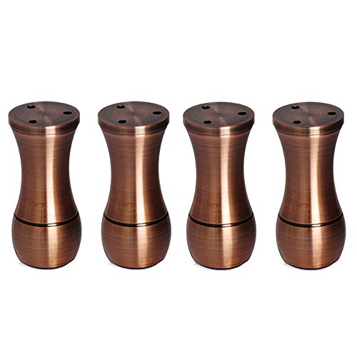 4x Metall-Aluminium-MöBelfüßE,SofafüßE im EuropäIschen Stil mit Einstellbarer HöHe die FüR WeinschräNke und Couchtischbetten Verwendet Werden(Kupferfarbene) / Als zeigen / 8cm von KLHGBH