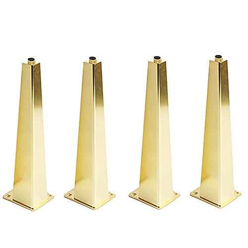 4x Tischbeine aus Aluminiumlegierung,Sich VerjüNgende Sofa Beine mit Rutschfesten Fuß Polstern,Verwendet FüR TV-SchräNke BadezimmerschräNke/golden / 25cm von KLHGBH
