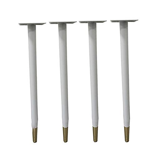 4x Tischbeine metall Eisen,Rechter Winkel Einstellbare Möbelfüße,Moderner Stehtisch Fuß,Couch Tischbeine (45cm/18 Zoll,60cm/24 Zoll,70cm/27 Zoll,72cm/28 Zoll) / White gold / 60cm von KLHGBH