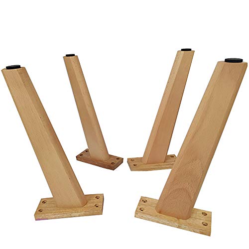 4x hölzerne Tischbeine,moderne Buchenmöbelbeine,Couchtischbeine mit leisen Aufklebern für einfache Schreibtische Nachttische TV-Schränke/Als zeigen / 50cm von KLHGBH