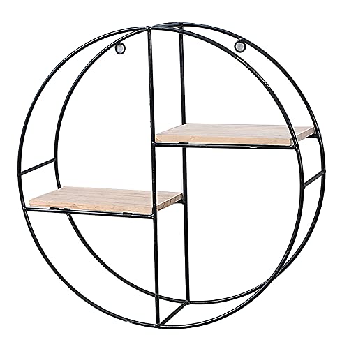 An Der Wand Montierter Metallrahmen,Einfaches Geometrisches Wandregal aus Eisen,mit 2 Holzregalen,Kleidung Kann an Der Unterseite AufgehäNgt Werden/Schwarz / 37x11cm An Der Wand Montierter Metallrahmen,Einfaches Geometrisches Wandregal aus Eisen,mit 2 Holzregalen,Kleidung Kann an Der Unterseite AufgehäNgt Werden/Schwarz / 37x11cm von KLHGBH