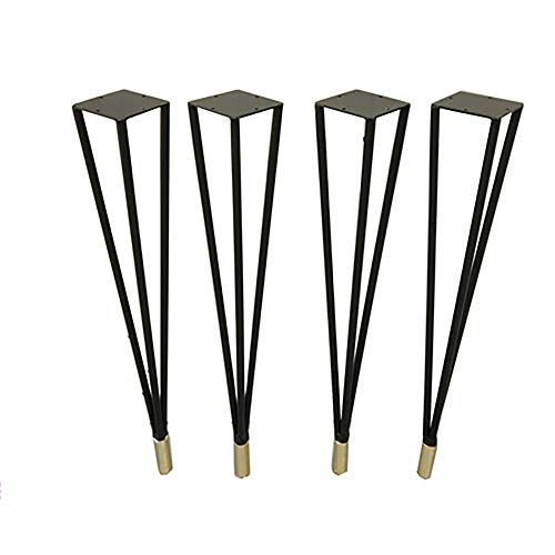Eisen Kunst Tischbeine,4 Möbel Belbeine,Hochtemperatur-Lackierung, Langlebig et Korrosionsbeständig,Verschiedene Größen,Geeignet FüR Couchtische,Computertische/Schwarzes Gold / 72CM von KLHGBH