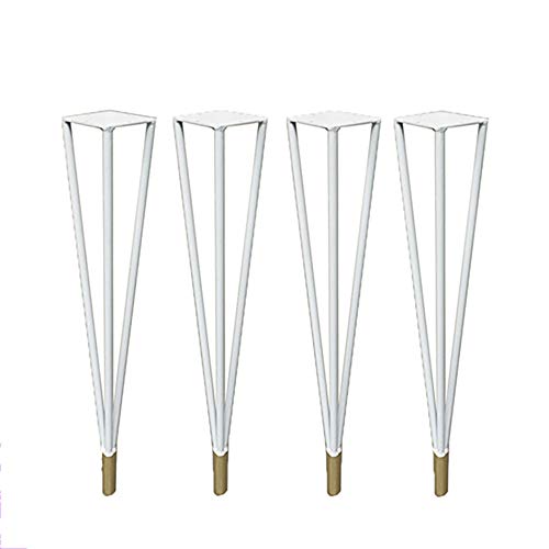 Eisen Kunst Tischbeine,4 Möbel Belbeine,Hochtemperatur-Lackierung, Langlebig et Korrosionsbeständig,Verschiedene Größen,Geeignet FüR Couchtische,Computertische/White gold / 60cm von KLHGBH