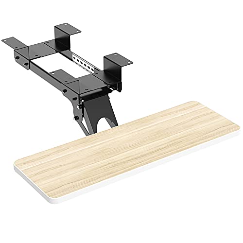 Ergonomische Schublade unter Dem Schreibtisch,Tastatur-Schiebeplattform, die Sich um 360 Grad Drehen LäSst,HöHenverstellbar SchüTzt Das Handgelenk/A / 64x24cm von KLHGBH